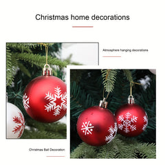 12pcs Christmas Snowflake Mini Balls Shatter Resistant Home Tree Decor
