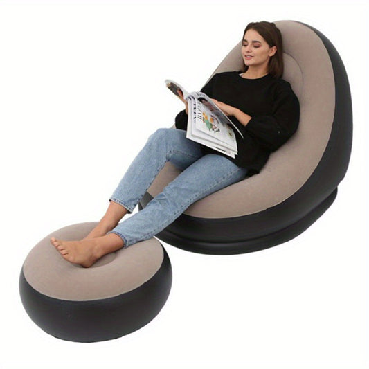 Inflatable Folding Deck Chair Lounger Sofa - Indoor/Outdoor Use