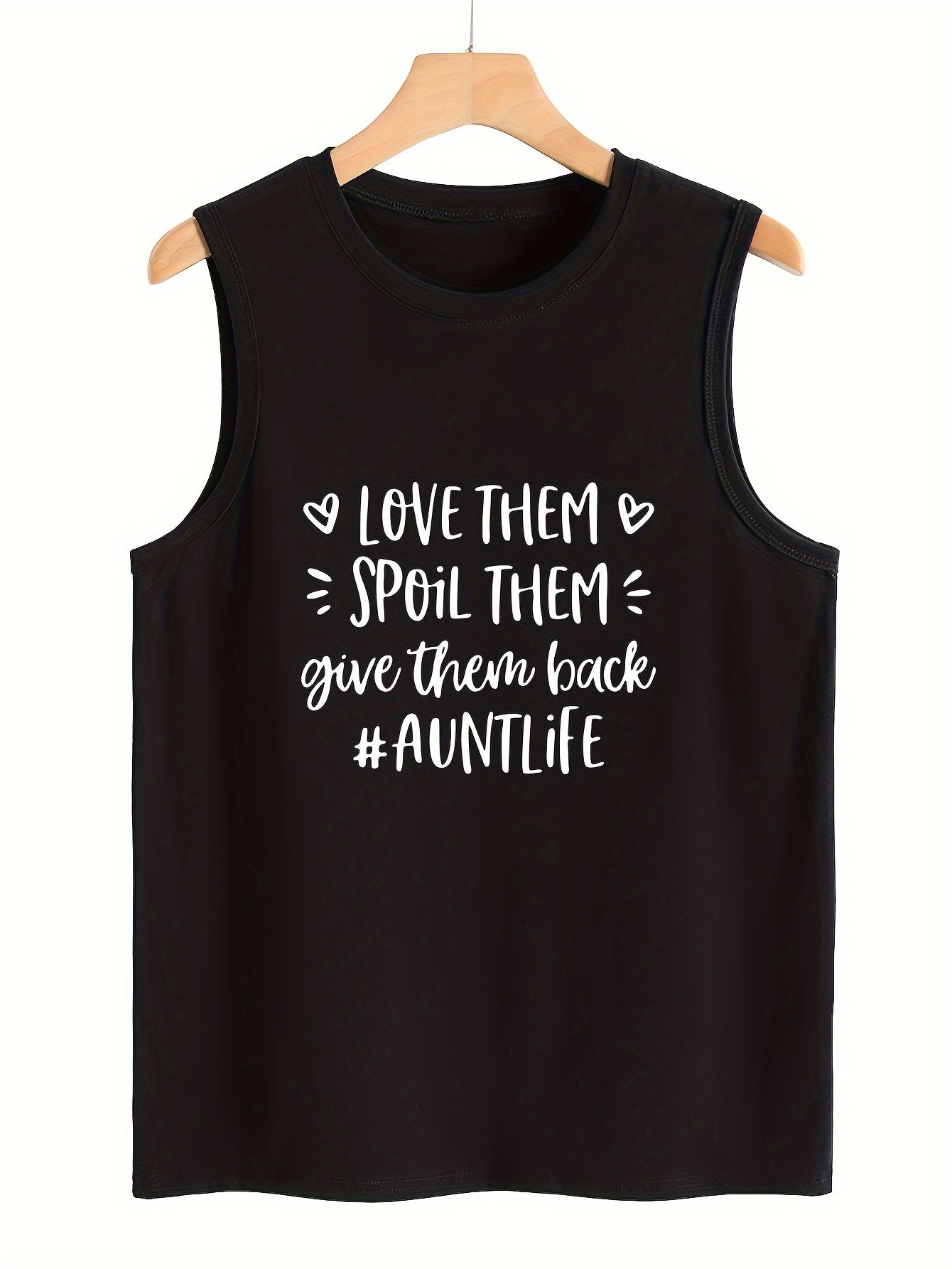 Letter Print Mid Stretch Basic Tank Top Women's Sports Top