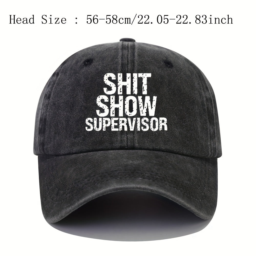 Distressed Baseball Cap Letter Printed Dad Hat Hip Hop Adjustable Sun Hat
