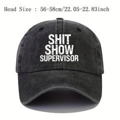Distressed Baseball Cap Letter Printed Dad Hat Hip Hop Adjustable Sun Hat