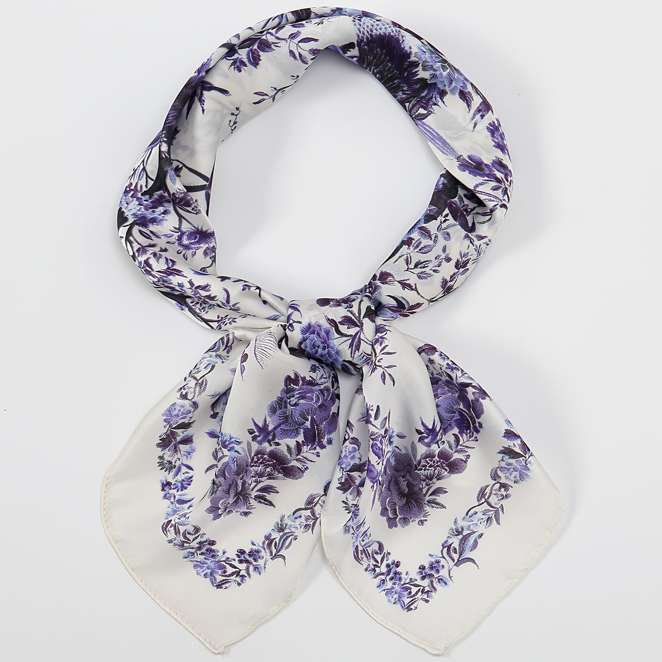 Floral Print Scarf Shawl Neckerchief Head Wrap Hair Accessories