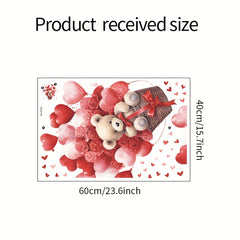 Rose Love Balloon Bear Wall Stickers Romantic Decor