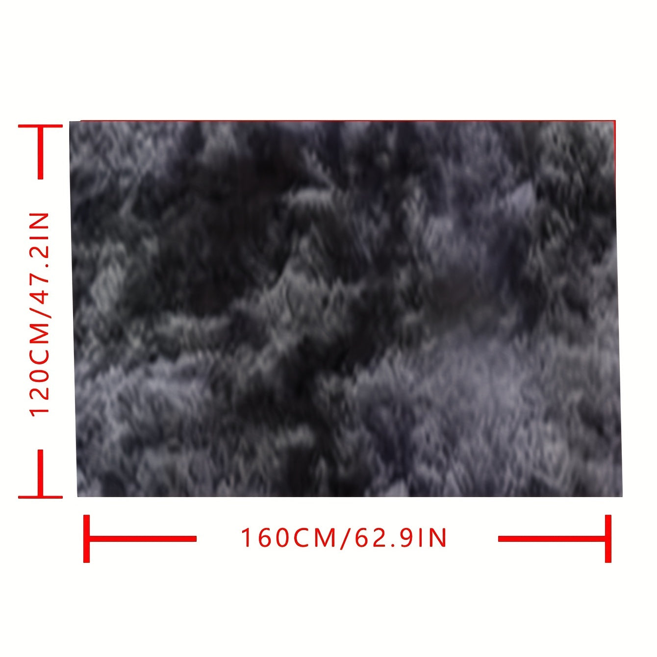 Dark Grey Tie Dye Shaggy Rug Soft Fluffy Carpet Non Slip Washable
