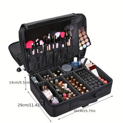 Pro Travel Makeup Case w/ Adjustable Dividers & Shoulder Strap