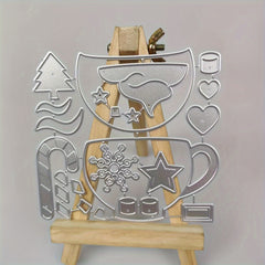 1Pc Christmas Tea Cup Metal Cutting Dies For Scrapbooking