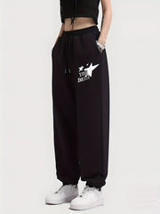 Women's Personality Print Sweatpants Casual Drawstring Sports Pants