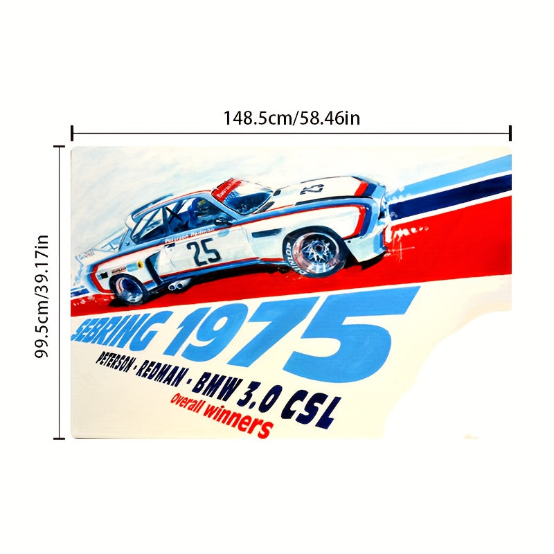 1pc Racing Pattern Carpet Home Kitchen Area Rug Non-slip Foot Mat