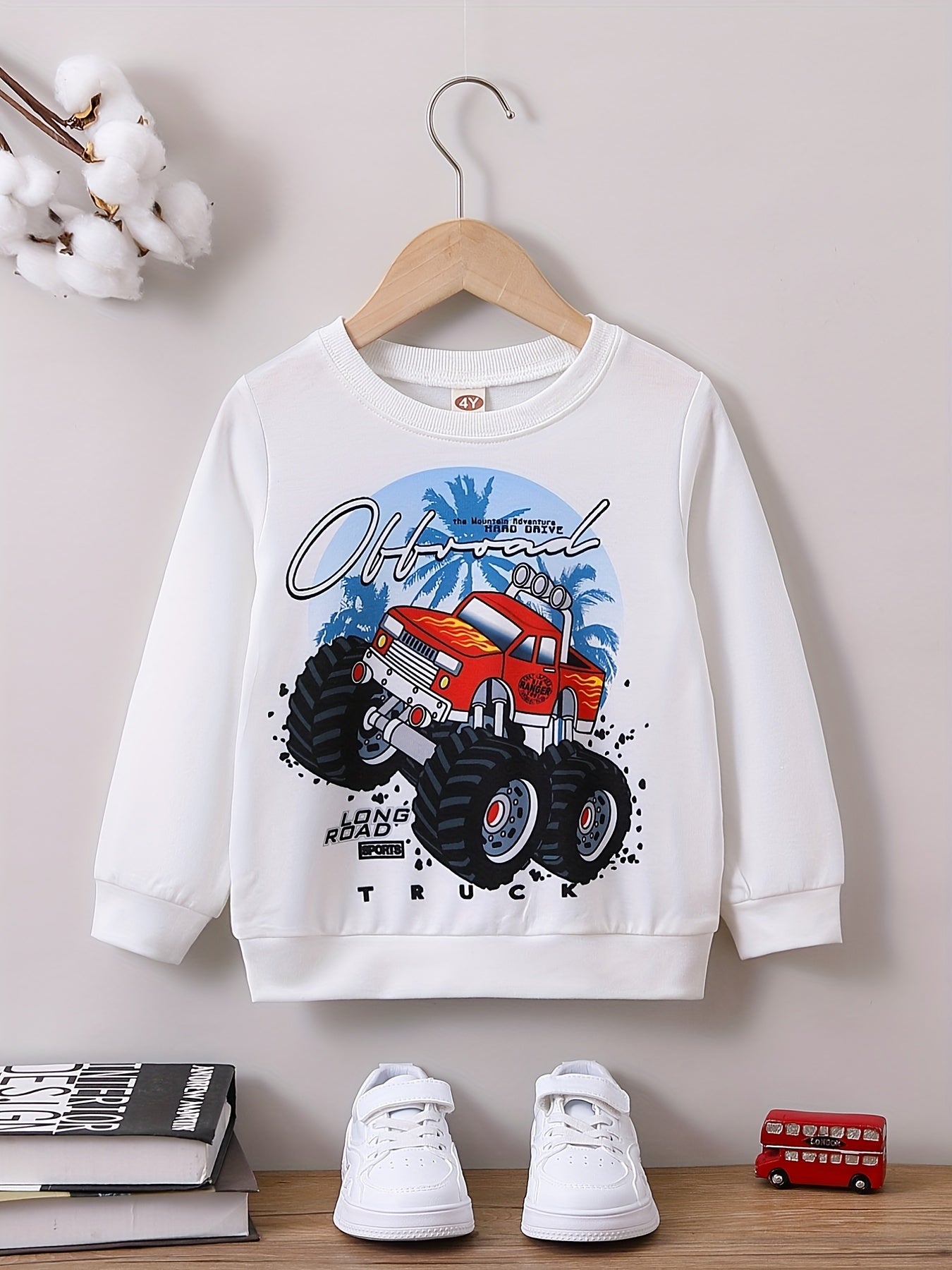 Boy's Off-Road Graphic Sweatshirt for Outdoor Casual Wear