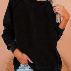 Raglan Neck Pullover Sweatshirt Long Sleeve for Women