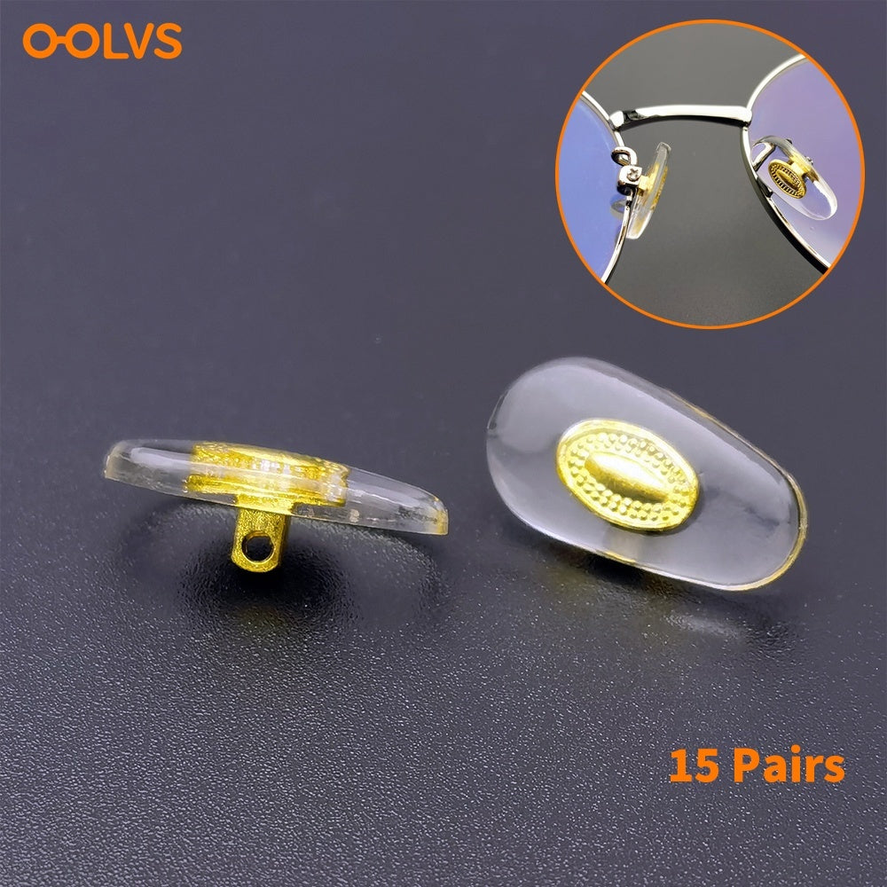 OOLVS Metal Clear Transparent Eyeglass Nose Pads Set