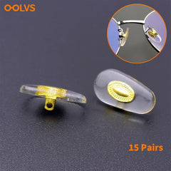 OOLVS Metal Clear Transparent Eyeglass Nose Pads Set