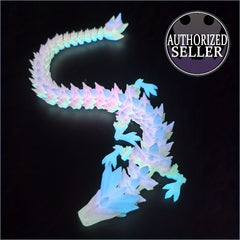 Glowing 3D Dragon Figurines Green Yellow Plastic Fantasy Collectibles Halloween
