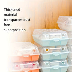 6pcs Plastic Shoe Boxes With Door Storage Organizer