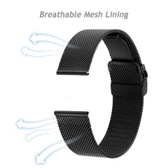 Stainless Steel Mesh Butterfly Buckle Watch Strap