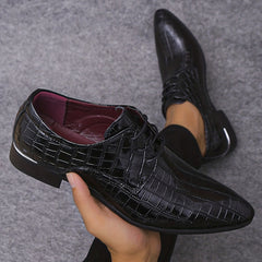 Men's Plaid Pattern Derby Shoes Lace Up Wedding Party Business