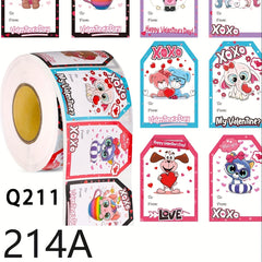 250 Heart Stickers Roll Gift Series Adhesive Labels