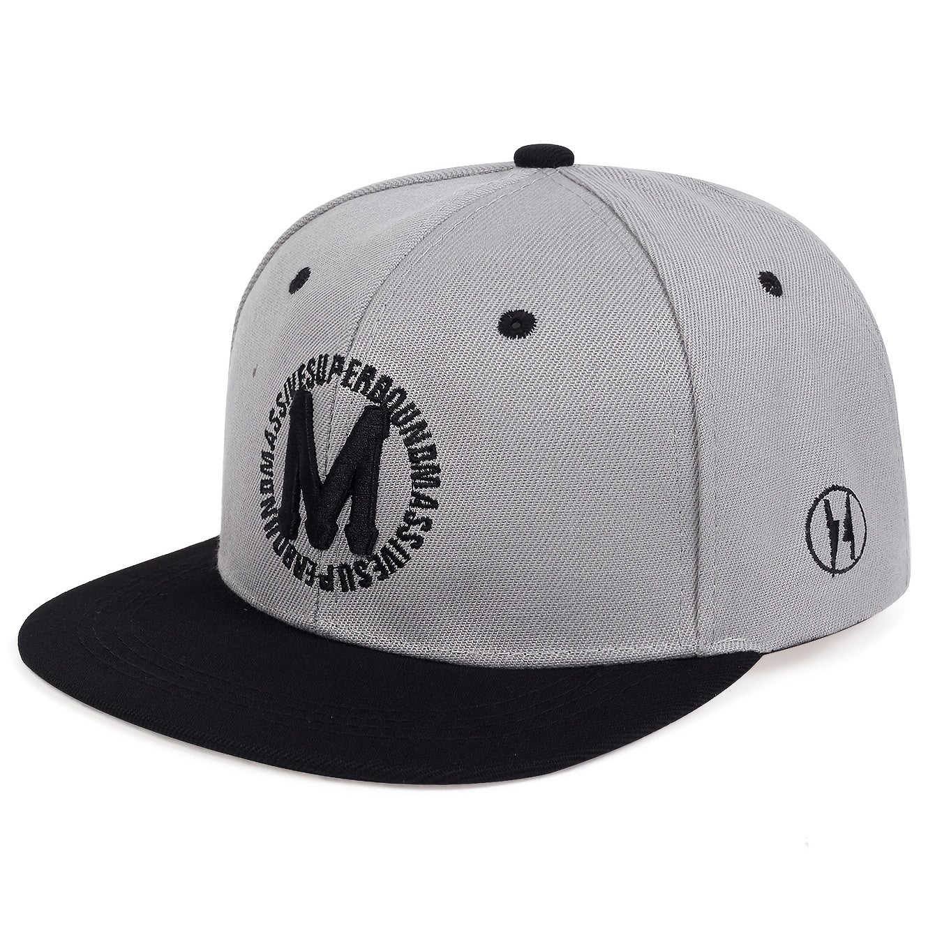 M Embroidery Snapback Hat Hip Hop Solid Casual Baseball Cap Unisex