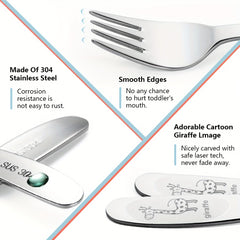 4pcs Toddler Forks Set Stainless Steel Kids Metal Forks Safe for Children