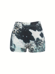 Letter Print Skinny Shorts Casual Shorts