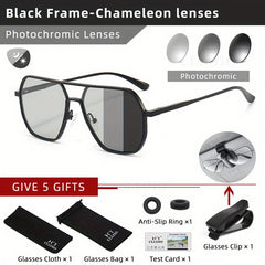 Men's Photochromic Polarized Sunglasses with Case