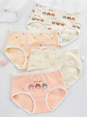 4pcs Cartoon Graphic Print Soft Briefs Underwear
