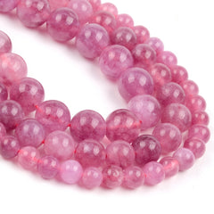Pink Tourmaline Jade Loose Beads 6 8 10mm 15 Strand