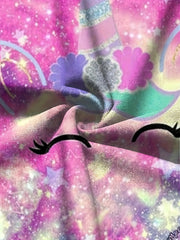 Girls Tie Dye Unicorn Short Sleeve T-shirt Summer Sports