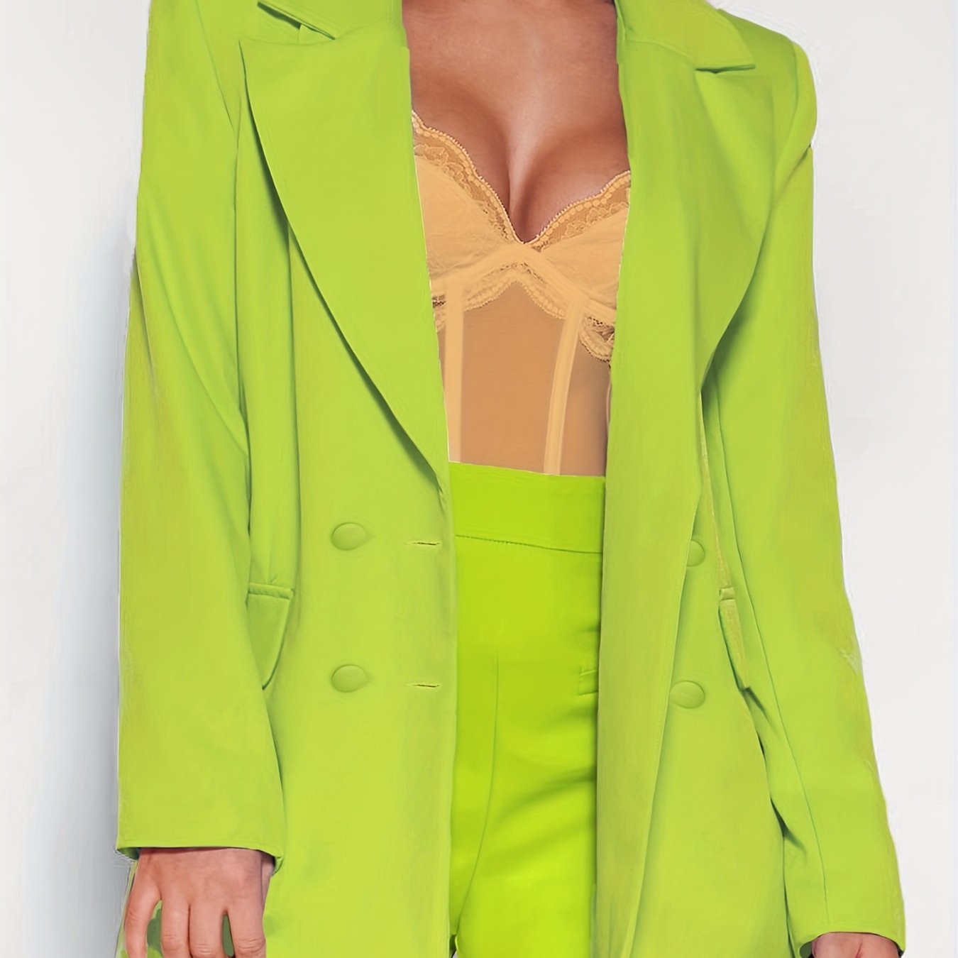 Double Breasted Lapel Blazer Casual Long Sleeve Outerwear