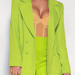 Double Breasted Lapel Blazer Casual Long Sleeve Outerwear