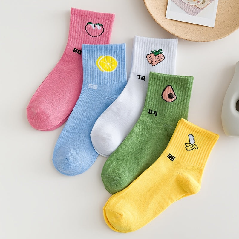 5 Pairs Fruit Ankle Socks Women's Stockings