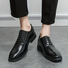 Men's Brogue Carved Oxford Shoes for Wedding Business