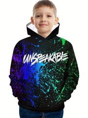 UNSPEAKABLE Kid's Hoodie Paint Splash Pattern Long Sleeve Top