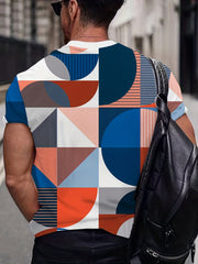 Men's Geometry Graphic T shirt 3D Print Comfy Stretch Slim fit Tee Top