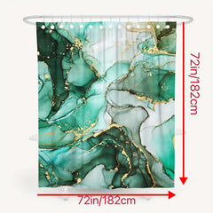 Waterproof Green Marble Bath Curtain 72'' x 72''