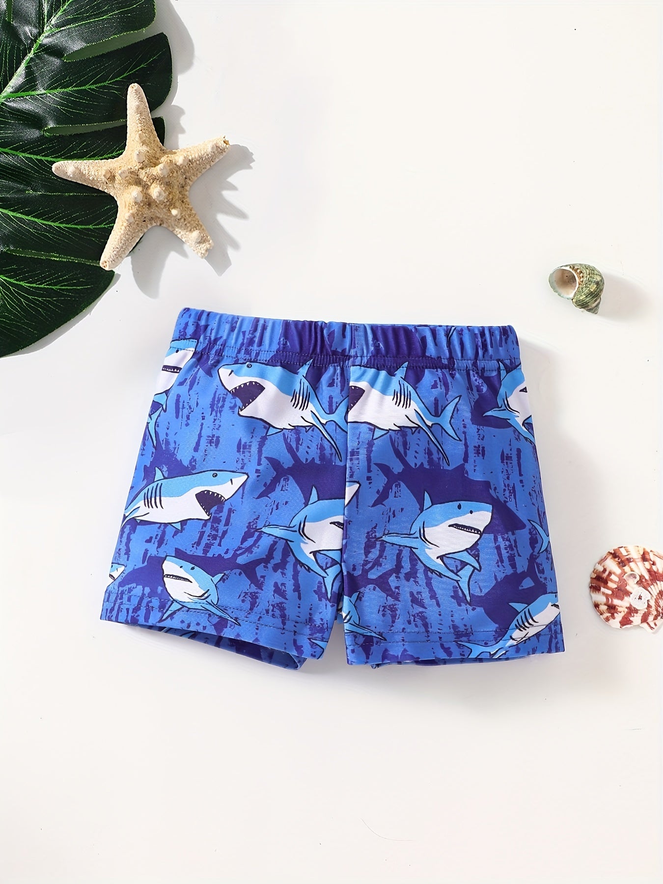 Boys Cartoon Shark Swimming Trunks Beach Vacation Kids Summer Clothes