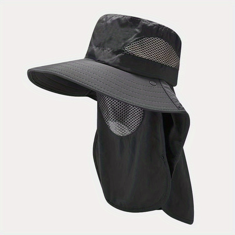 Mesh Bucket Hat with Neck Flap UV Protection