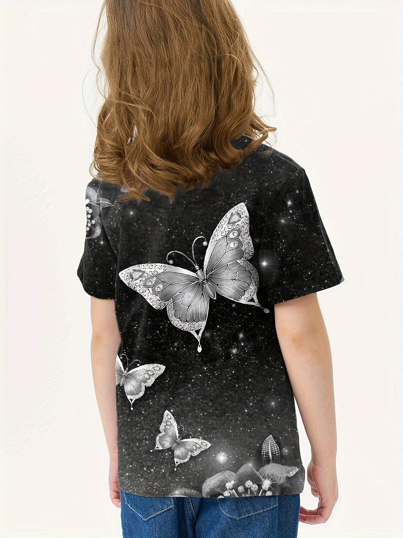 Dreamy Butterfly Pattern Short Sleeve T-shirt