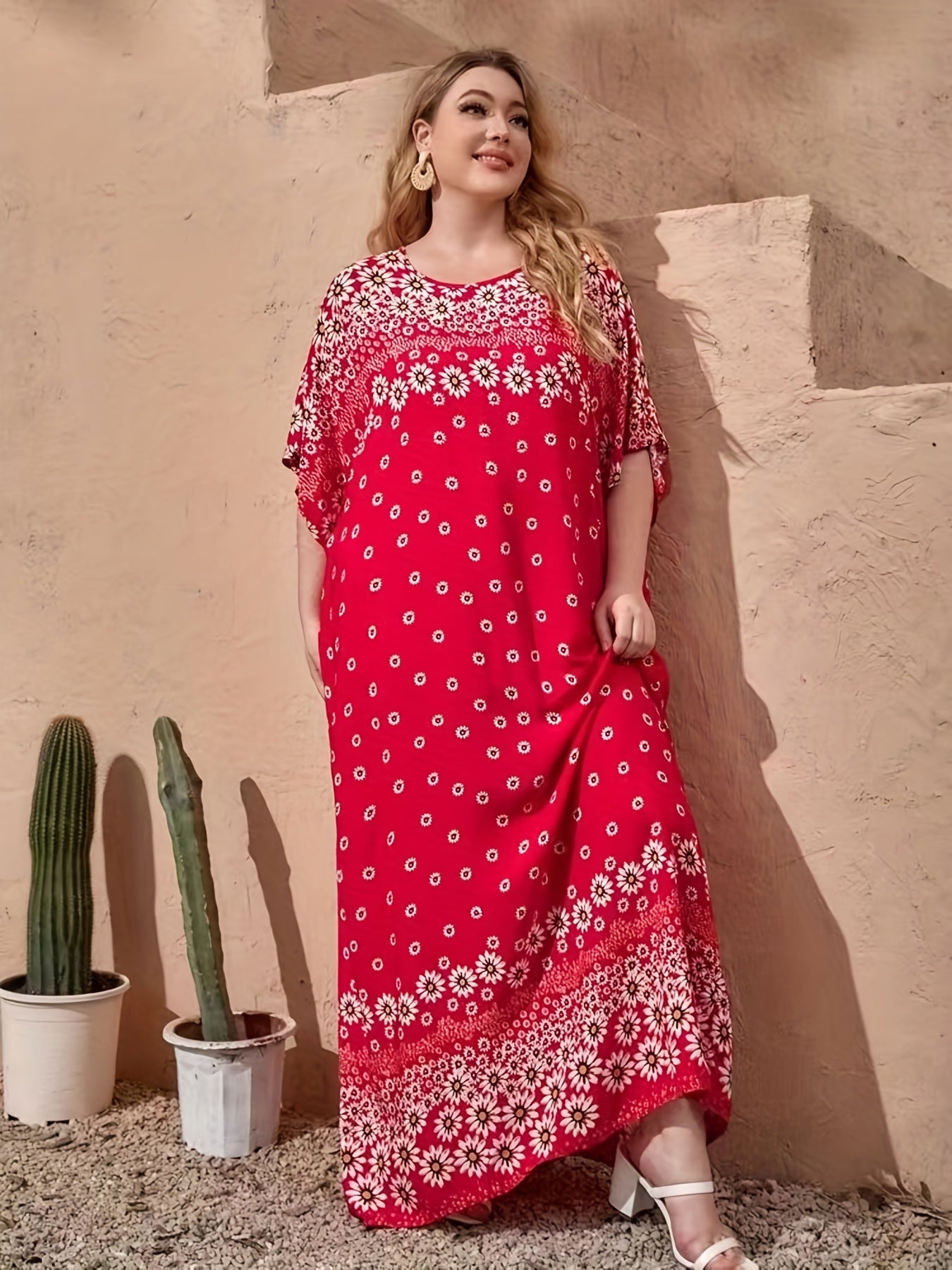 Floral Short Sleeve Maxi Dress