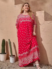 Floral Short Sleeve Maxi Dress
