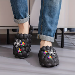 Women's Floral Slides Slippers Cartoon Bubble Slip On Shoes