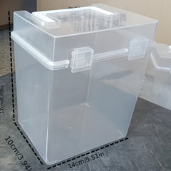 Clear Storage Box Portable Paintbrush Marker Pen Holder Stationery Organizer