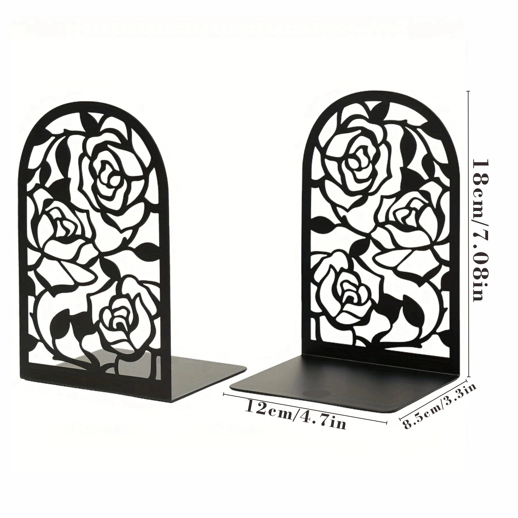 Rose Metal Bookends Desktop Storage Bookshelves