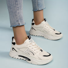 Women's Breathable Mesh Sneakers Lace Up Outdoor Comfort Running Shoes