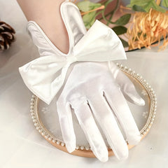 Bridal Gloves And Satin Wedding Gloves With Bowknot