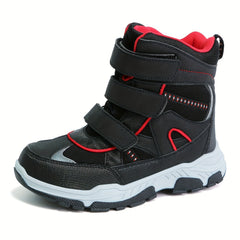 Boy's High Top Snow Boots Warm Fleece Cozy Non slip Ankle Boots