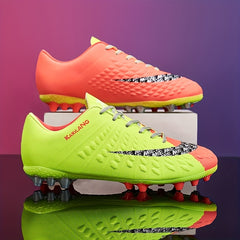 Spiked Soccer Shoes for Kids - Breathable Lace Up - Anti Skid