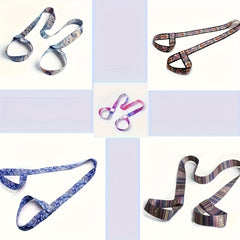 5 Colorful Printed Yoga Mat Straps for Stretching and Binding