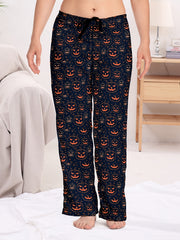 Pumpkin Print Sleep Bottoms Women's Pants
