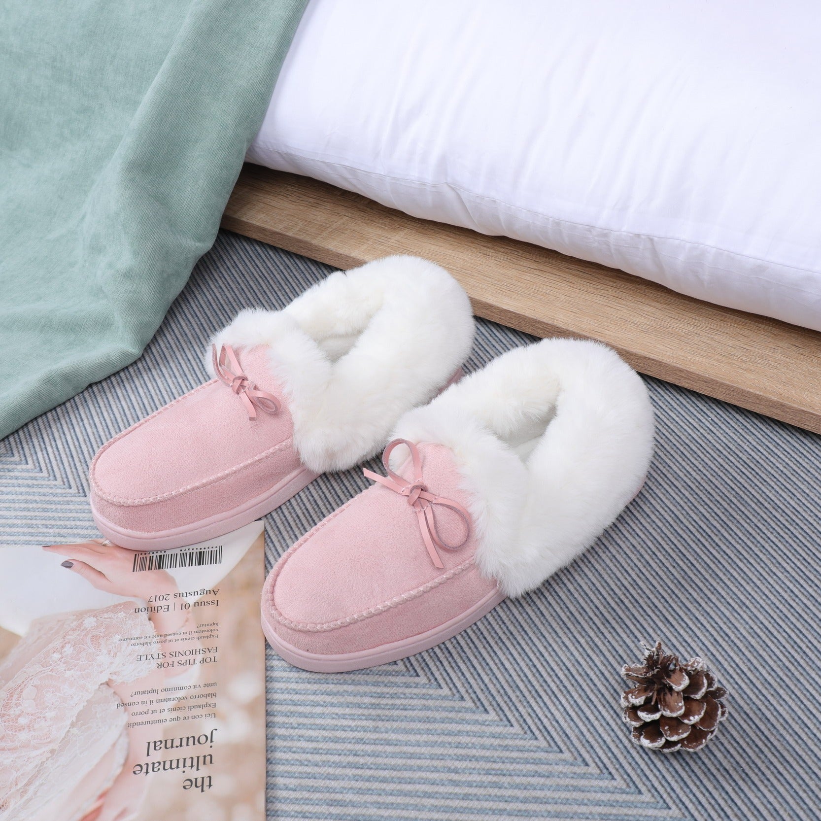 Women's Thermal Fleece Lined Loafer Shoes Slip On Footwear